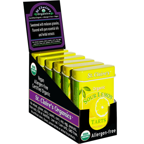 Organic Sour Lemon Fruit Tarts w/vitamin C - 6 Pack (1.5 oz. Tins)