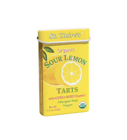 Organic Sour Lemon Tarts with Acerola Berry Vitamin C. Hard Candy