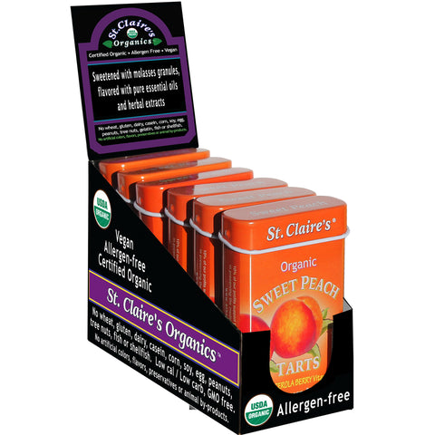 Organic Sweet Peach Fruit Tarts w/vitamin C - 6 Pack (1.5 oz. Tins)