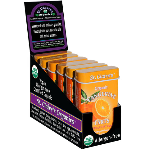 Organic Tangerine Fruit Tarts w/vitamin C - 6 Pack (1.5 oz. Tins)